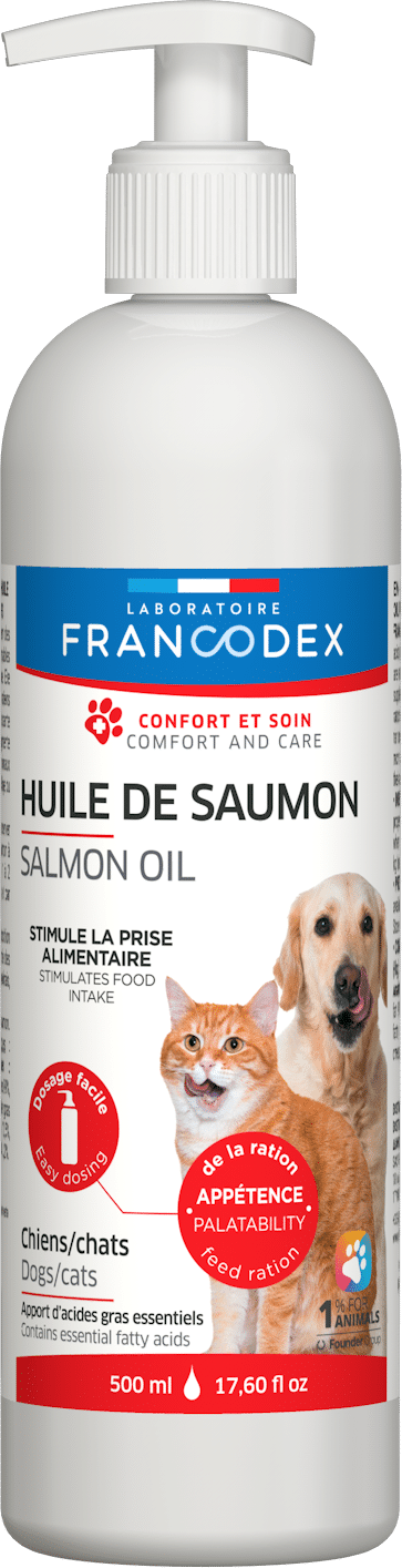LABORATOIRE FRANCODEX SALMON OIL DOG CAT 500ML Олія лосося для котів і собак,  500 мл
